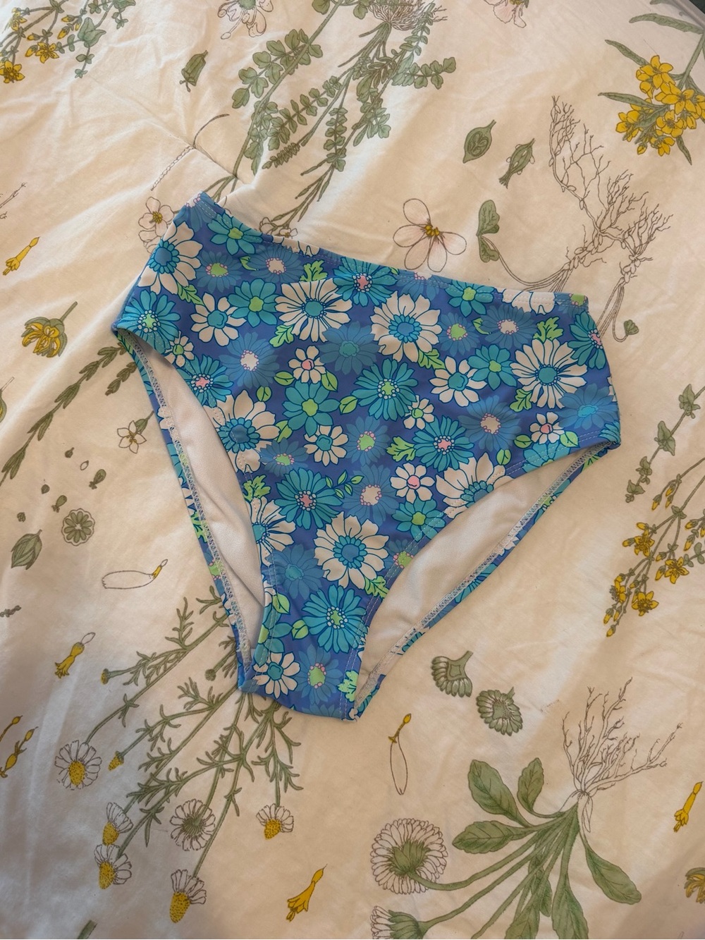 No Boundaries Blue Floral High-Waist Bikini Bottoms